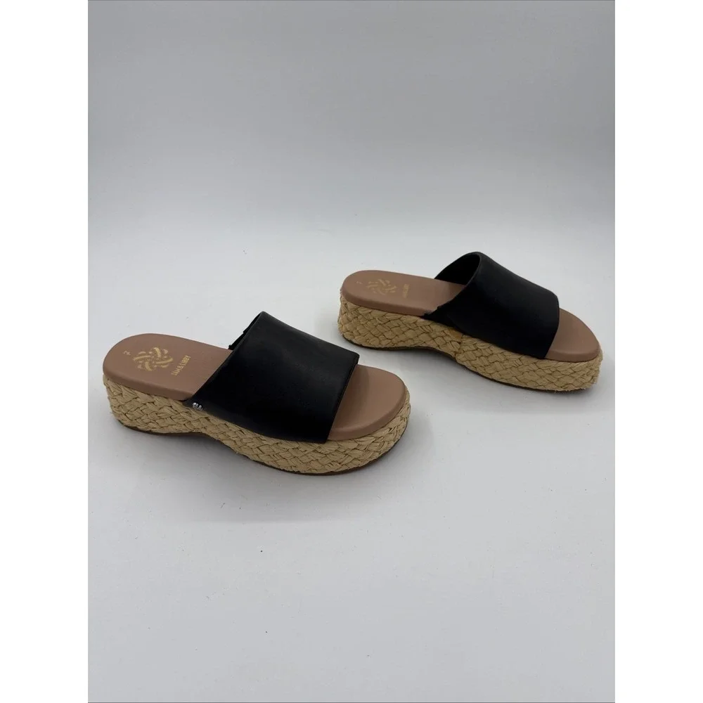 Sam & Libby Black Platform Espadrille Size 7